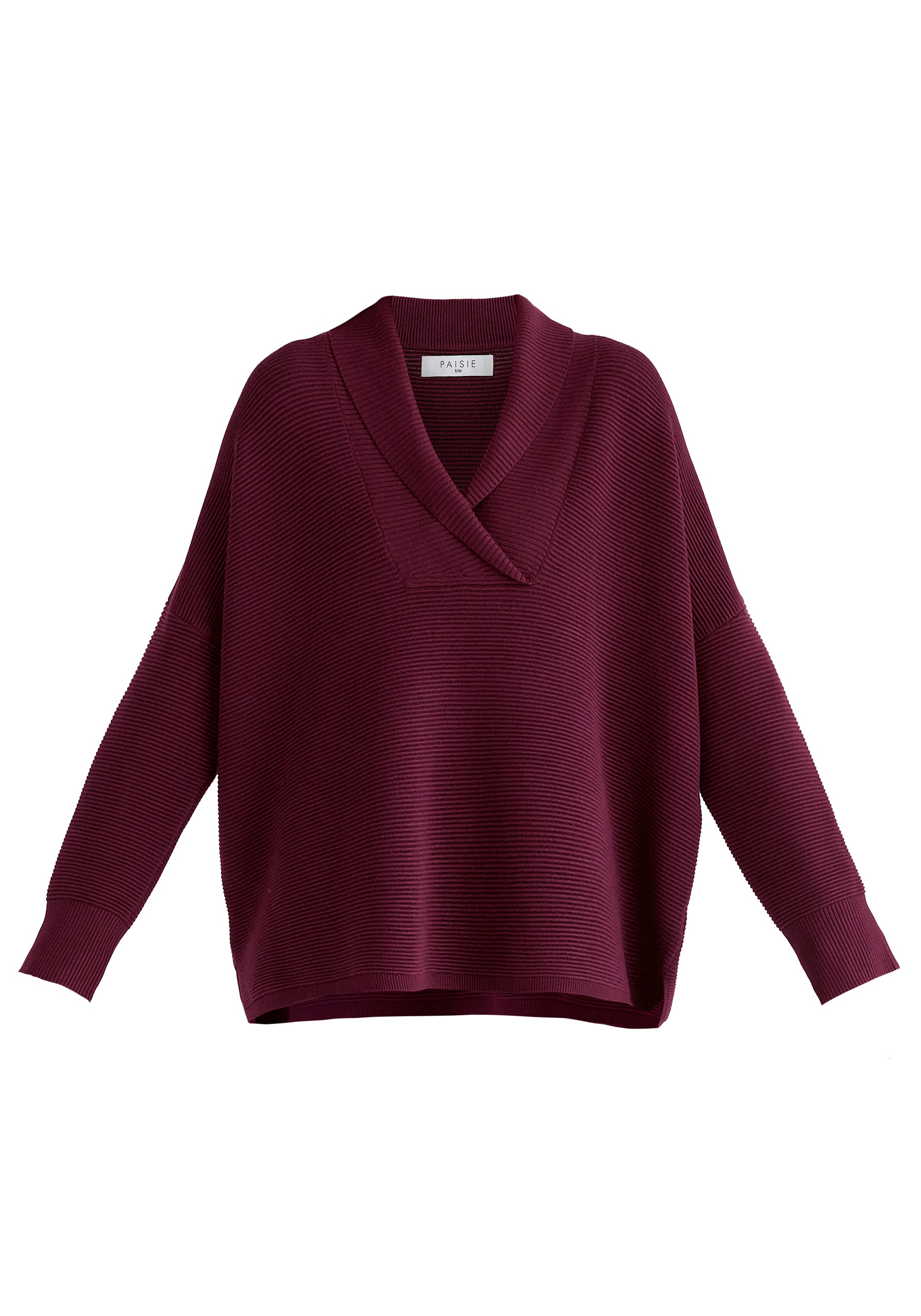 Shawl Collar Ribbed Jumper