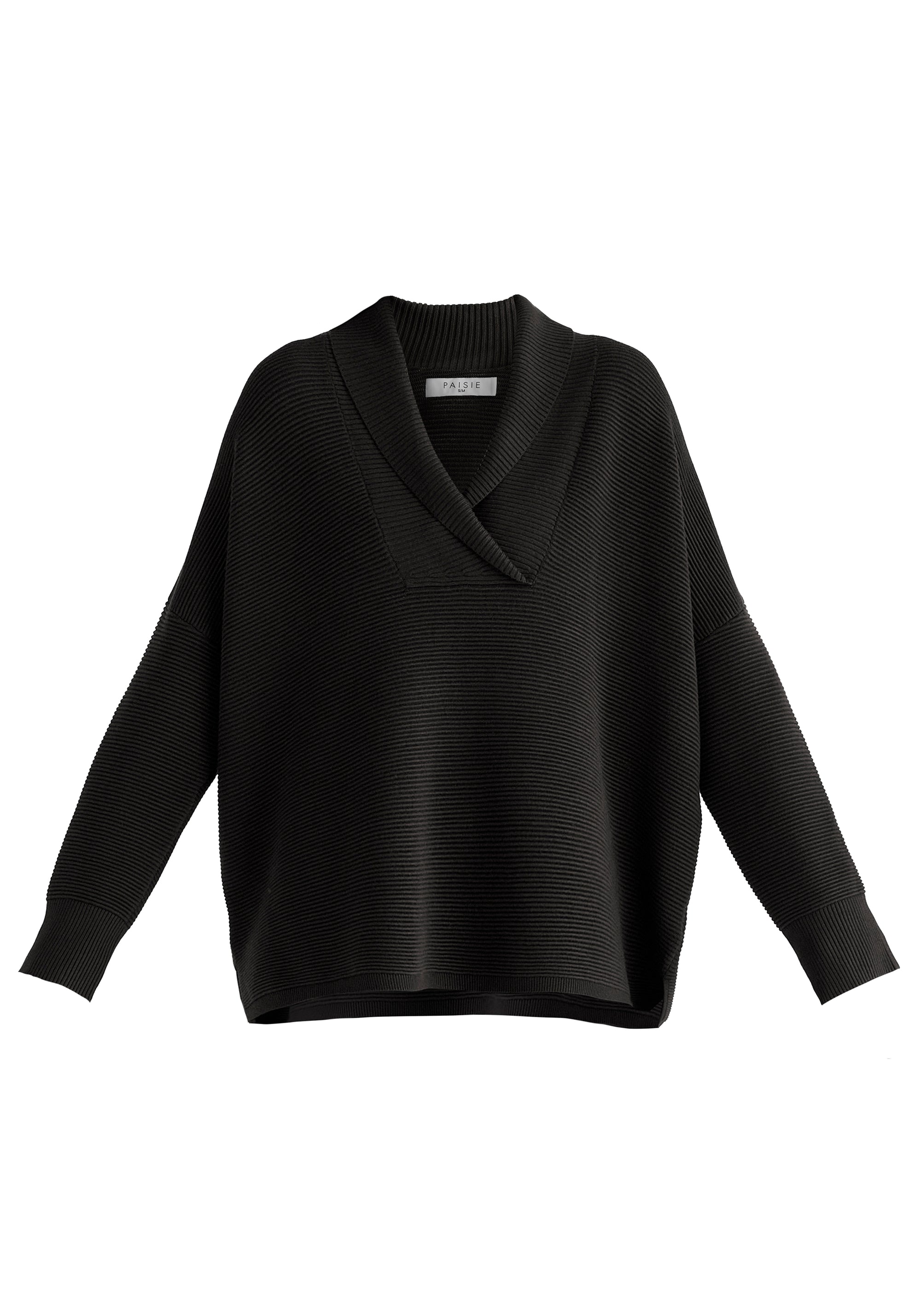 Shawl Collar Ribbed Jumper