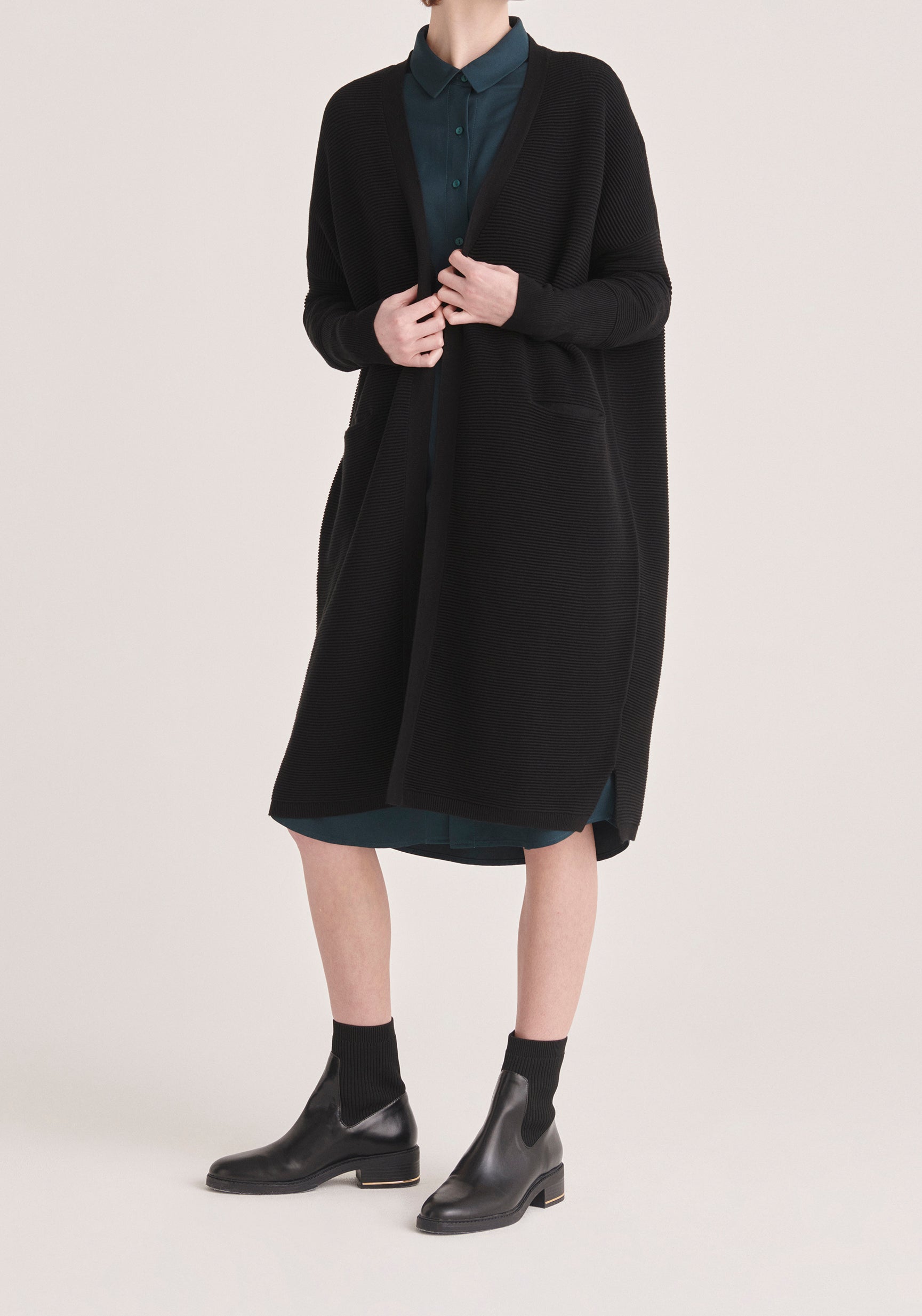 Long Ribbed Cardigan