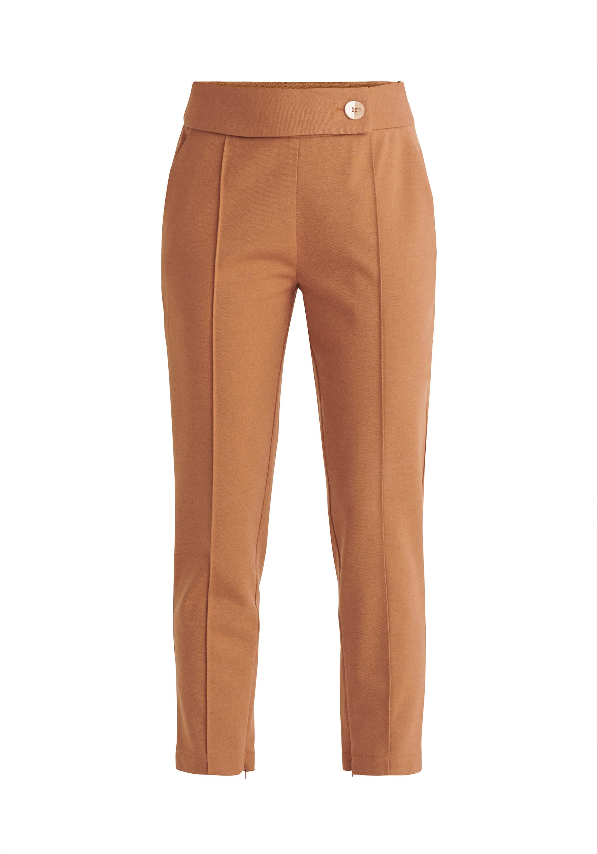 Paisie High Waist Slim Fit Trousers in Brown Cut Out