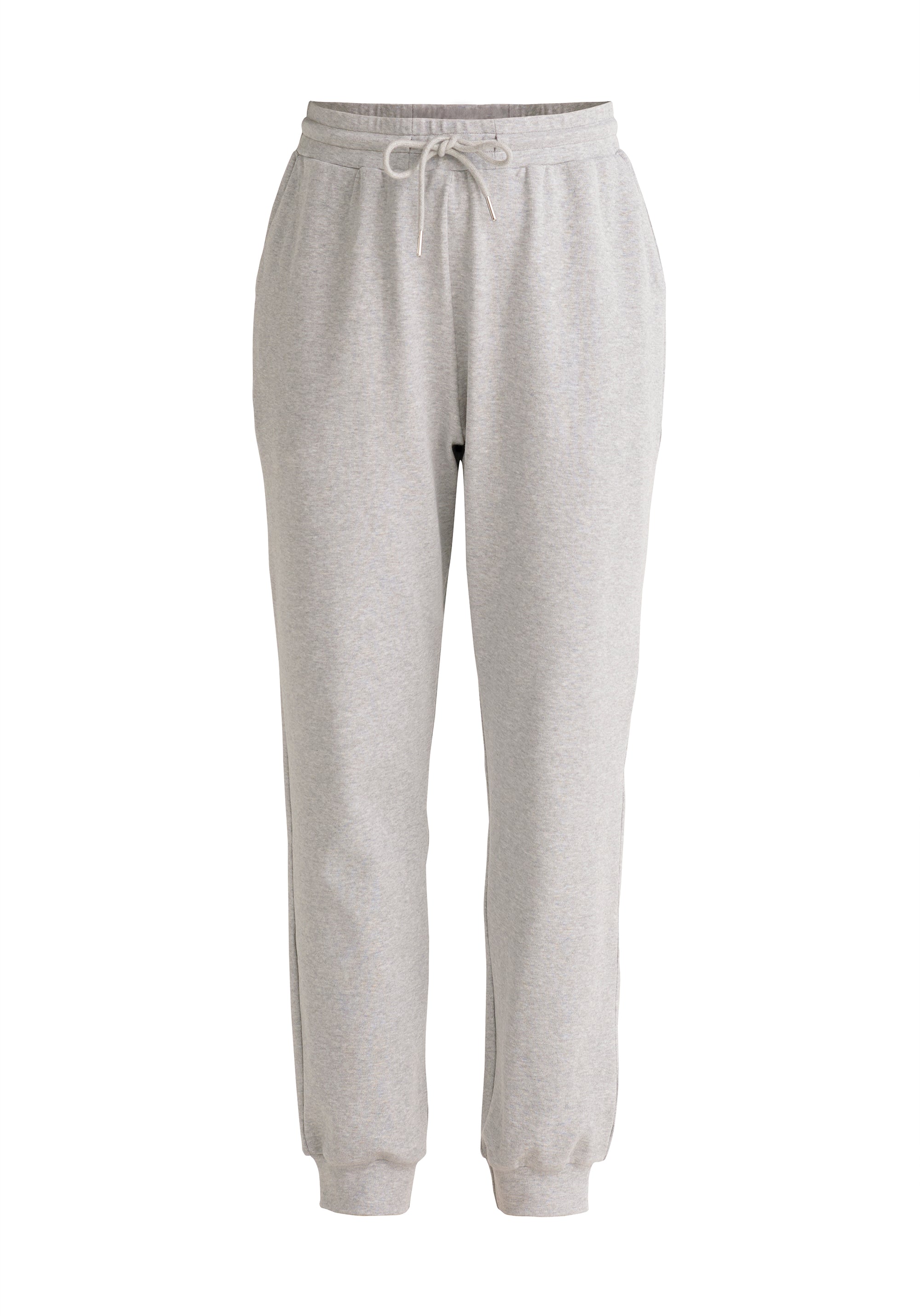 Paisie High Rise Cotton Joggers in Grey Cut Out