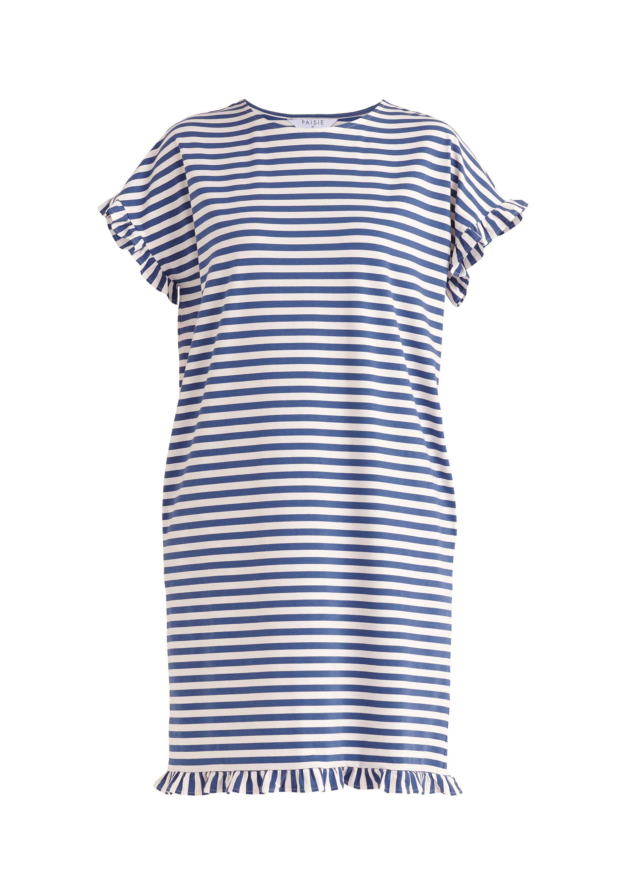 Paisie Striped Cotton Pyjama Dress in Blue and White Cut Out