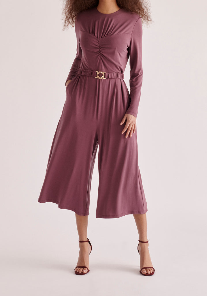 Ruched Modal Jumpsuit UK 6 Purple