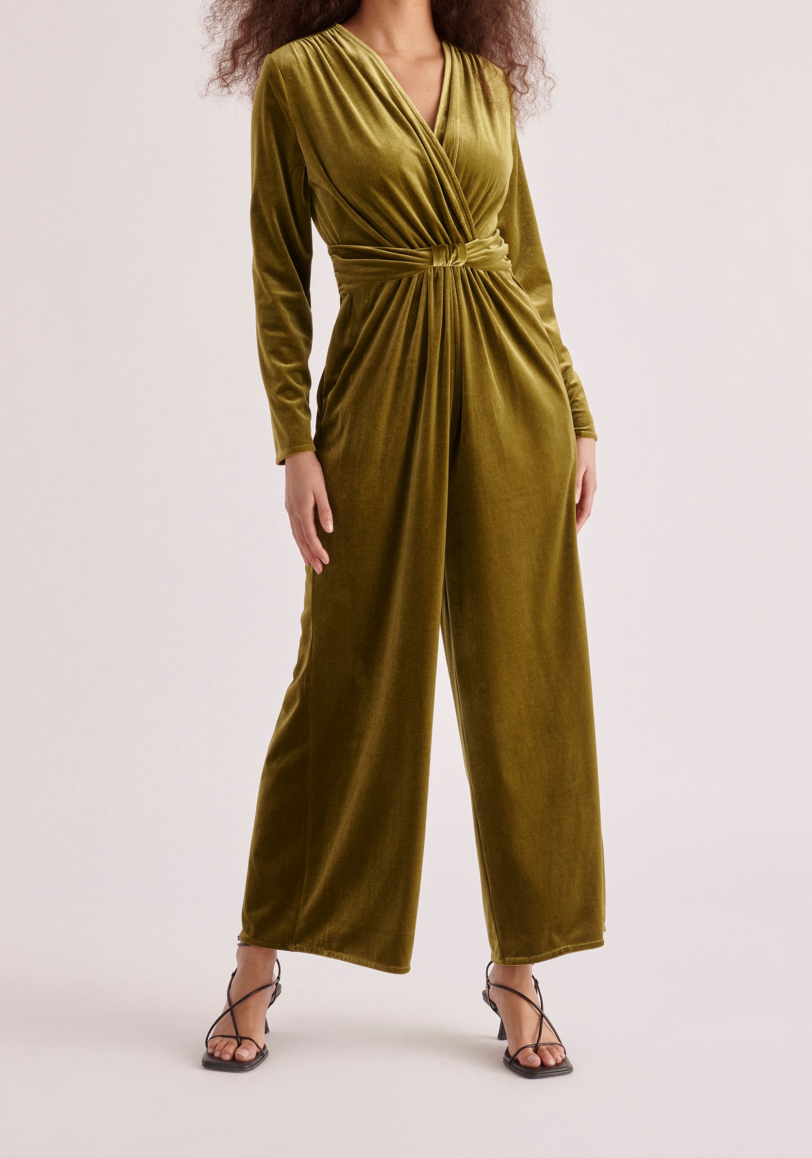 Velvet Knot Waist Jumpsuit