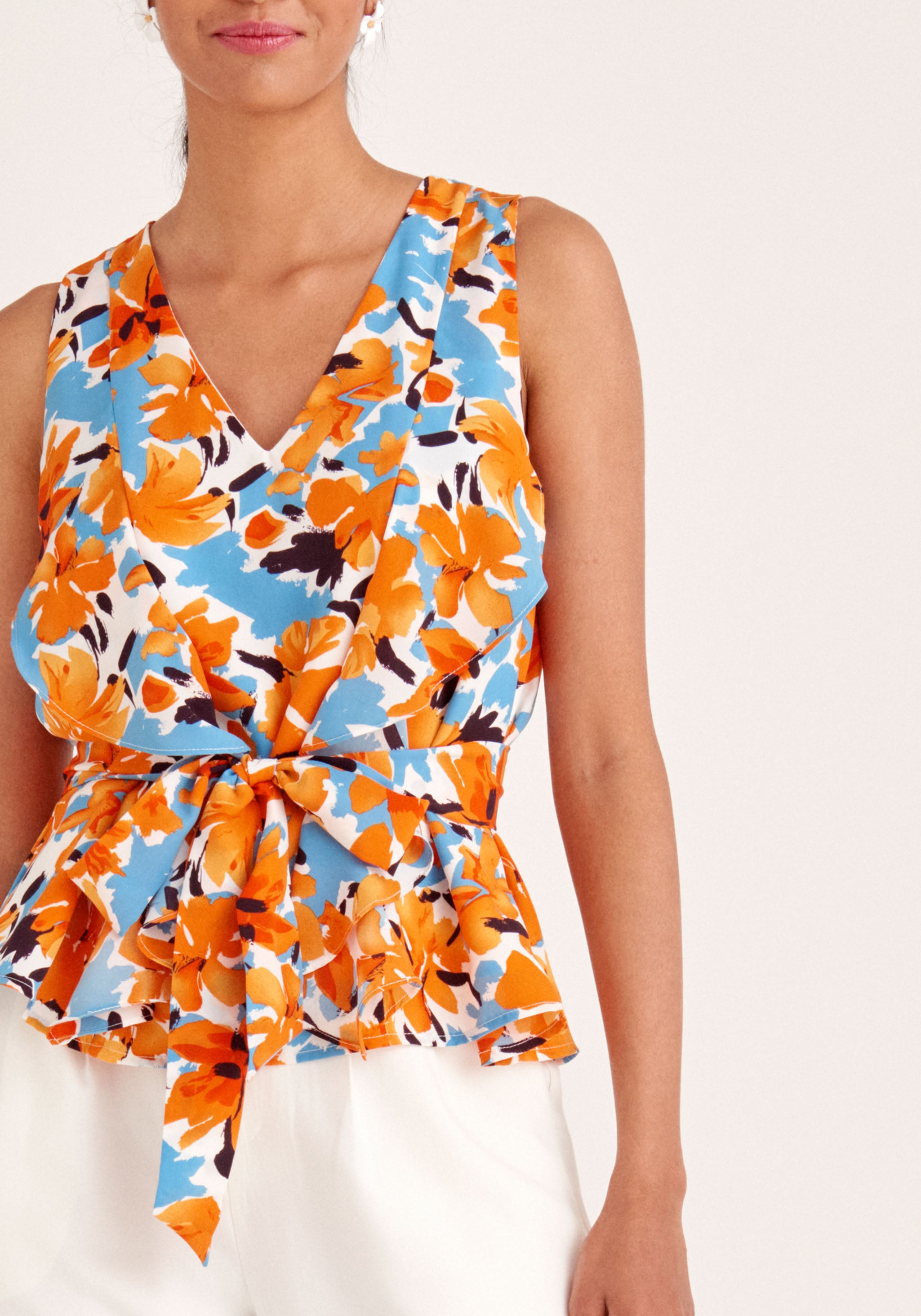Frilled V Neck Blouse