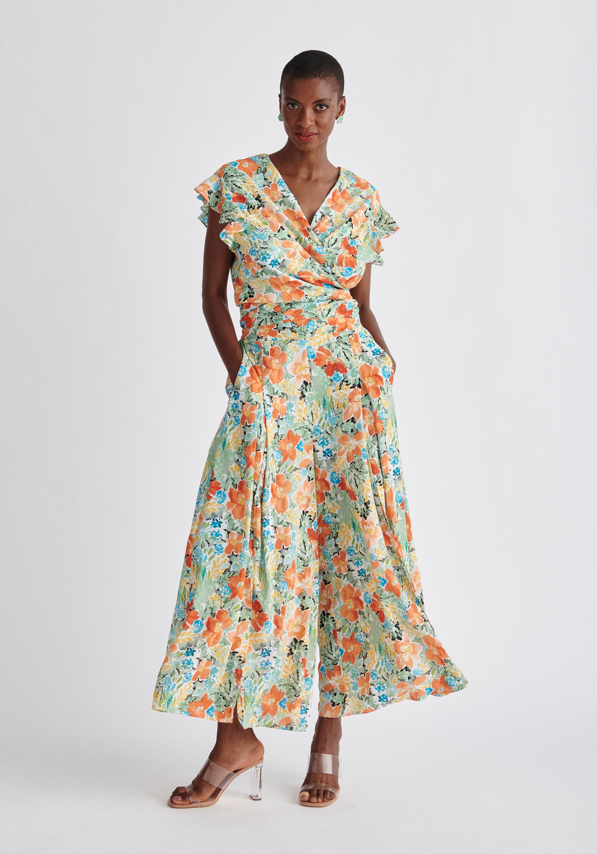 Paisie Front Split Floral Trousers